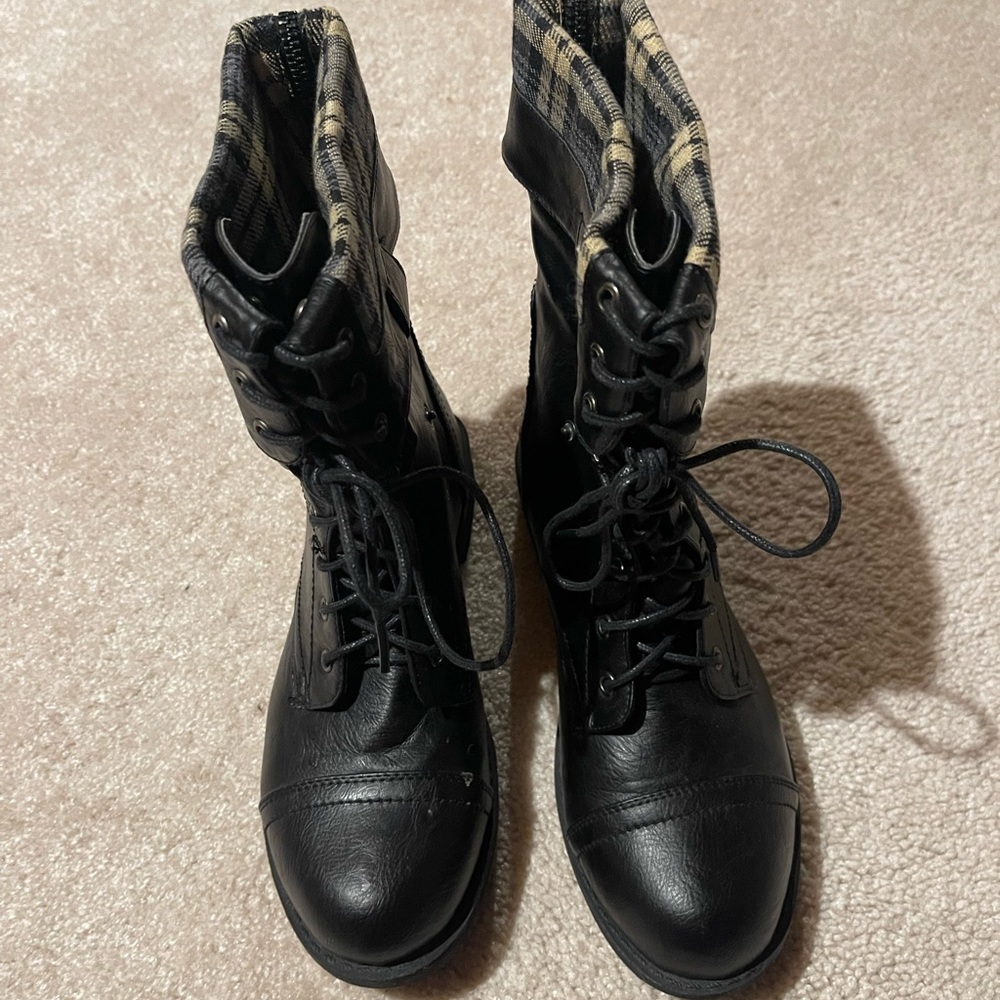 Foldable combat boots womens